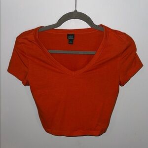 Wild Fable Bright Orange V-Neck Tee